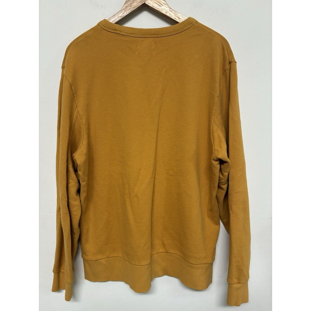 Pact Organic Cotton Sweatshirt Mustard Yellow Size Large Crew Neck Over Sized - Picture 9 of 12